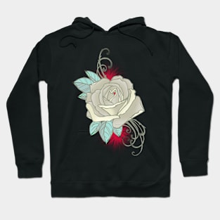 white rose. Hoodie